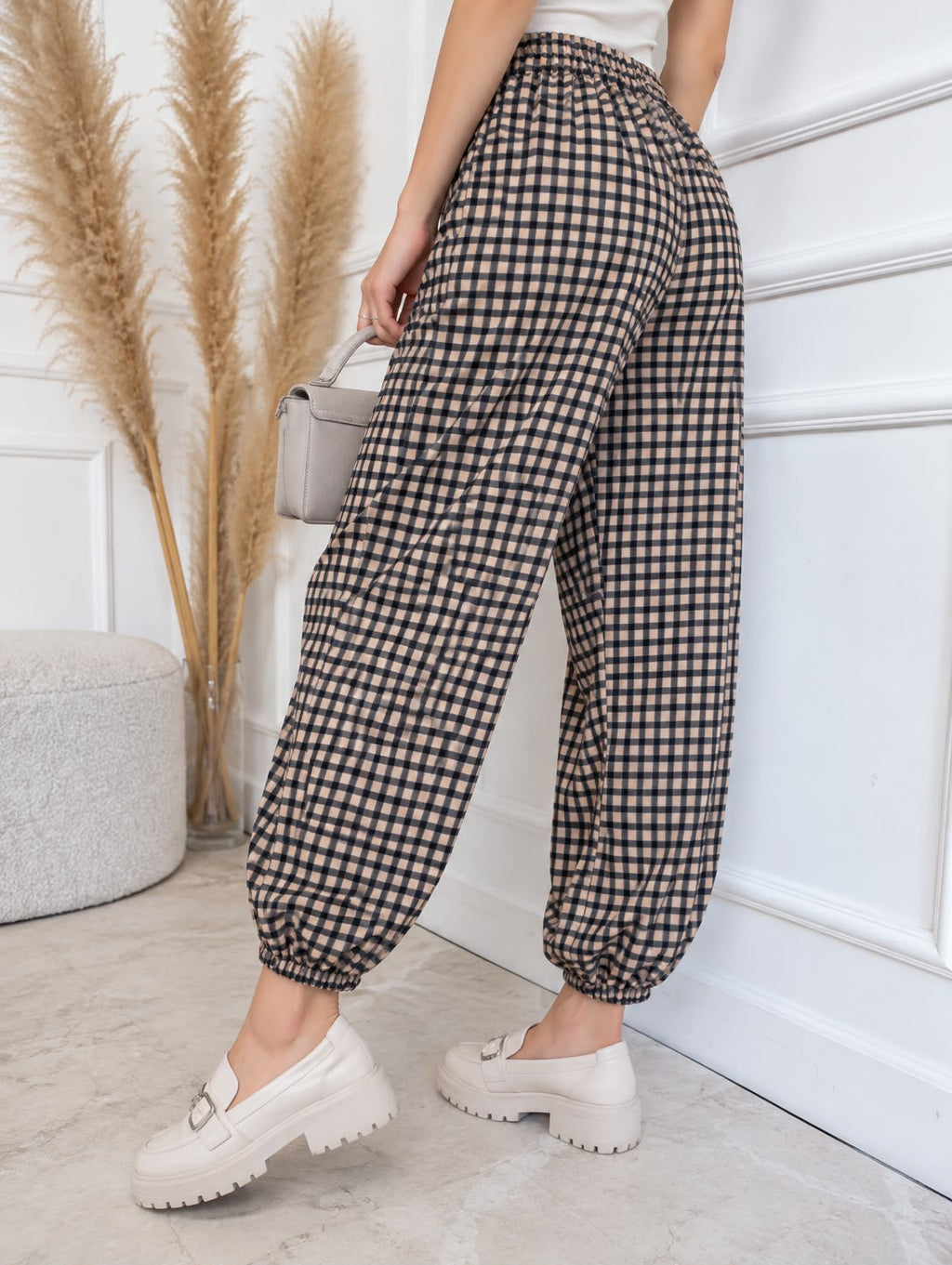 SW568 Black Gingham Balloon Pants