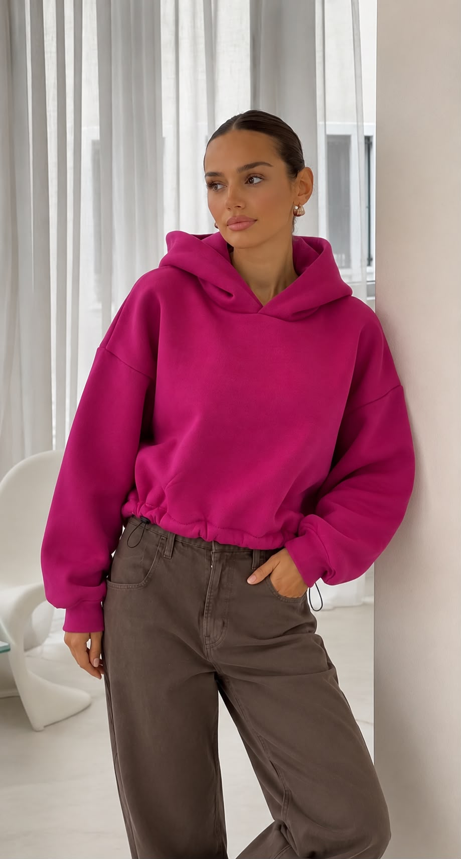 SW576 Fuchsia Cosy Warm Hoodie