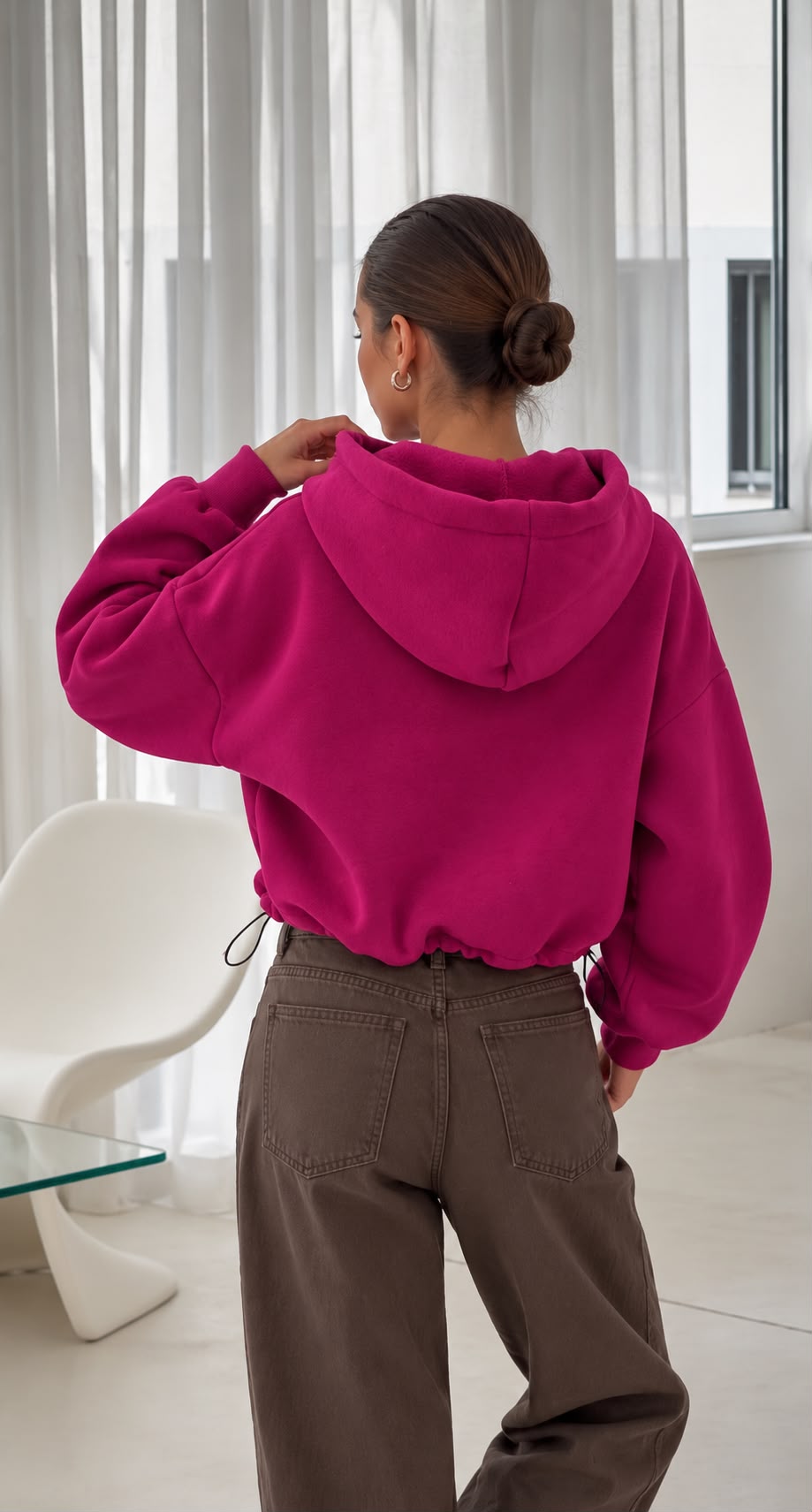 SW576 Fuchsia Cosy Warm Hoodie