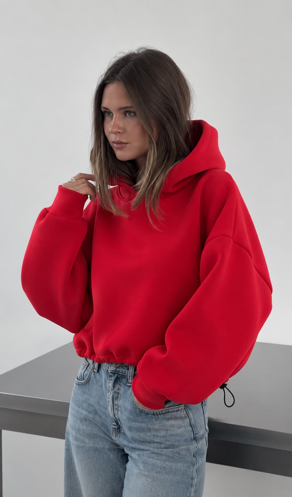 SW579 Red Cosy Warm Hoodie