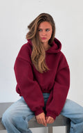 SW583 Burgundy Cosy Warm Hoodie