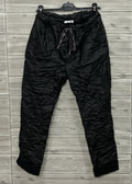 ZO13 Black Coated Jogger Pants