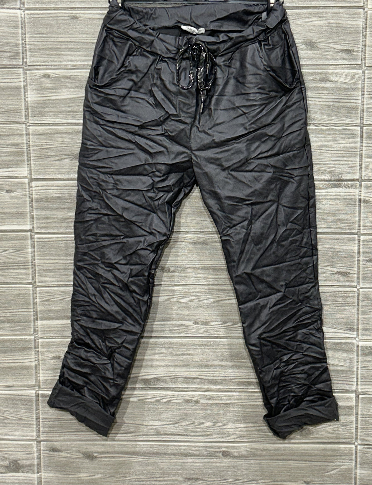 ZO15 Dark Grey Coated Jogger Pants
