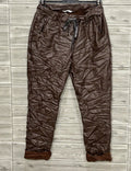 ZO17 Brown Coated Jogger Pants