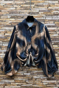 ES139 Navy Marble Print Blouse