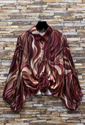ES143 Burgundy Swirl Print Blouse