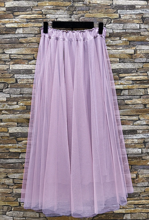 ESSMDLA One Size Lavender Italian Tulle Midi Skirt