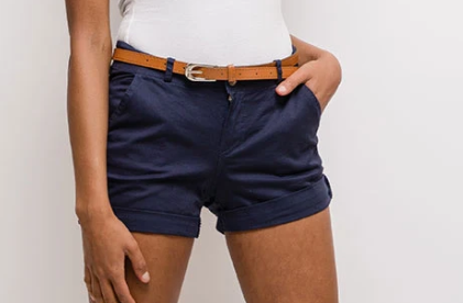 ELCBSNA Italian Navy Cotton Belted Shorts - Sizes S - XL