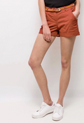 ELCBSLOR Italian Orange Cotton Belted Shorts - Sizes S - XL