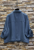 ELLYCLJBJ Italian OS Blue Jeans Lyocell Shirt Jacket