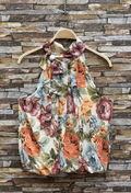 ESBLSVTGRB Italian OS Vintage Rose Bow Halter Blouse