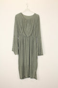 TDLSM Lace Flared-Sleeve Midi Dress — Olive