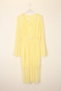 TDLSM Lace Flared-Sleeve Midi Dress — Yellow