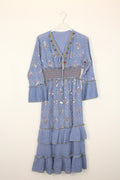 TDSQM Sequin Embroidered Maxi Dress — Denim
