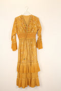 TDSQM Sequin Embroidered Maxi Dress — Mustard