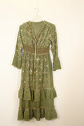 TDSQM Sequin Embroidered Maxi Dress — Olive