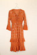 TDSQM Sequin Embroidered Maxi Dress — Orange