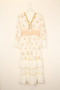 TDSQM Sequin Embroidered Maxi Dress — White