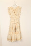 TDWPE Wrap Eyelet Midi Dress — Beige