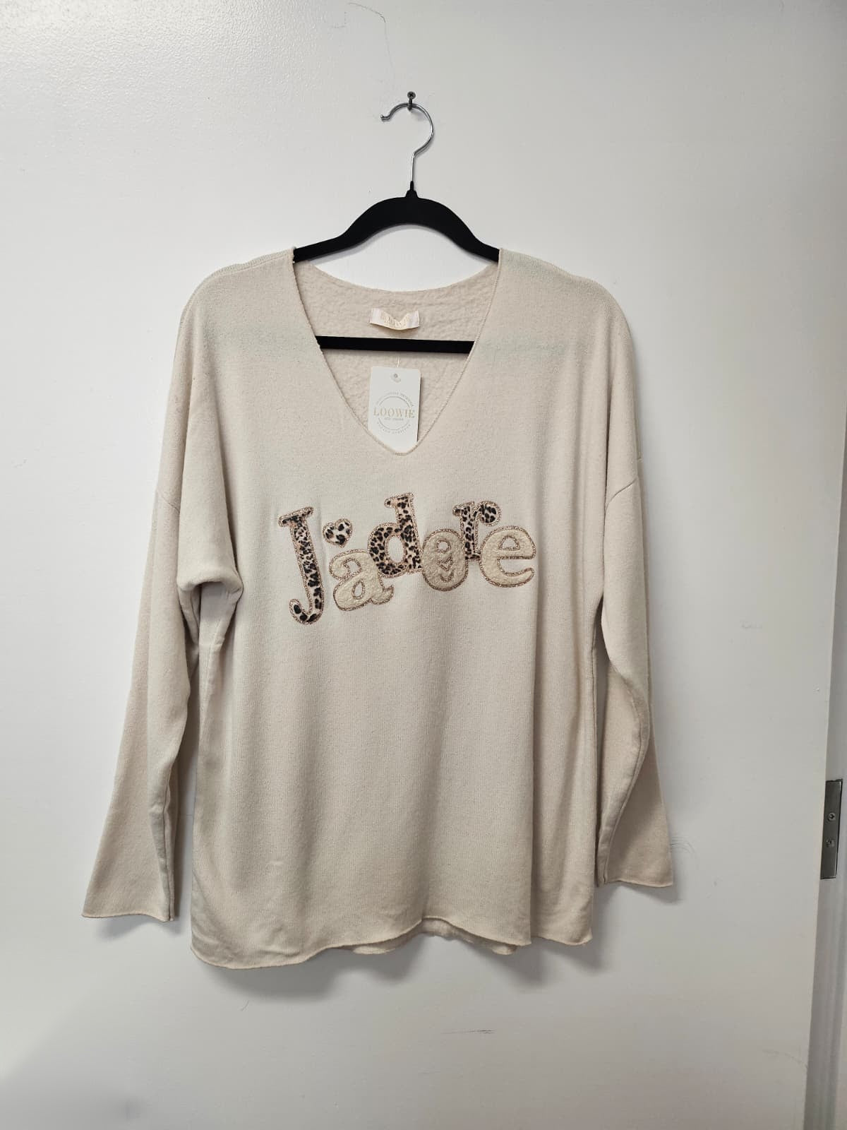 VI626 Ivory Warm and Cosy Printed Sweater