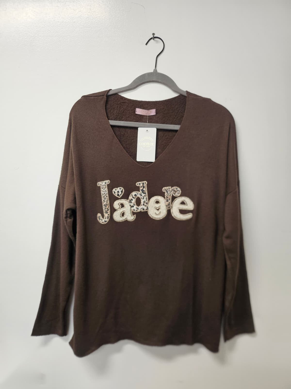 VI629 Brown Warm and Cosy Printed Sweater
