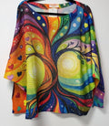 VI652 Multicolor Rainbow Tree Printed Sweater