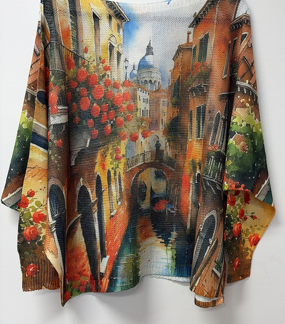 VI654 Multicolor Venice Canal Printed Sweater