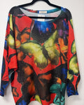 VI662 Red Butterfly Printed Sweater