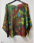 VI675 Rust Green Brushstroke Printed Sweater