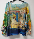 VI699 Blue Painter Boat Printed Sweater