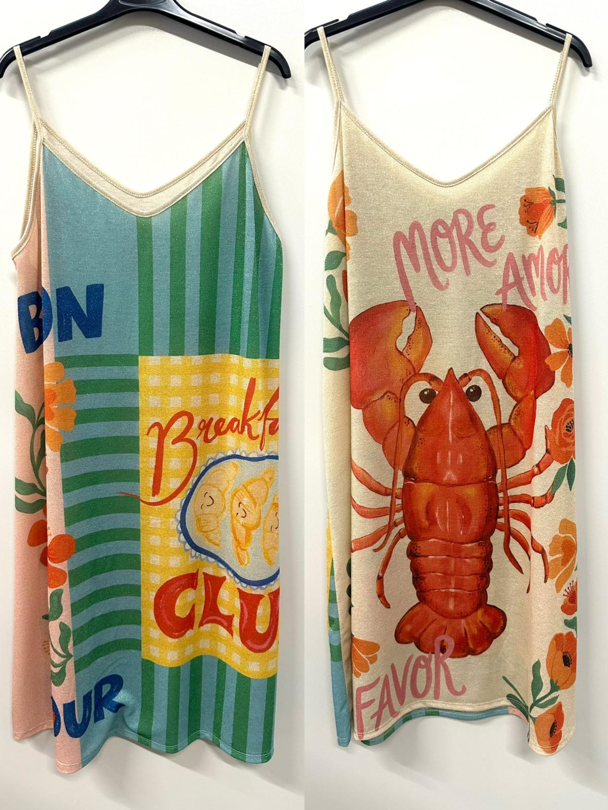VIBCL Breakfast Club Lobster Lurex Dress