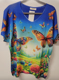 VIBFG Blue Butterfly Garden Knit Sweater