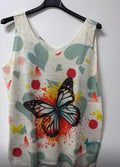 VIBFH Cream Butterfly Heart Knit Tank