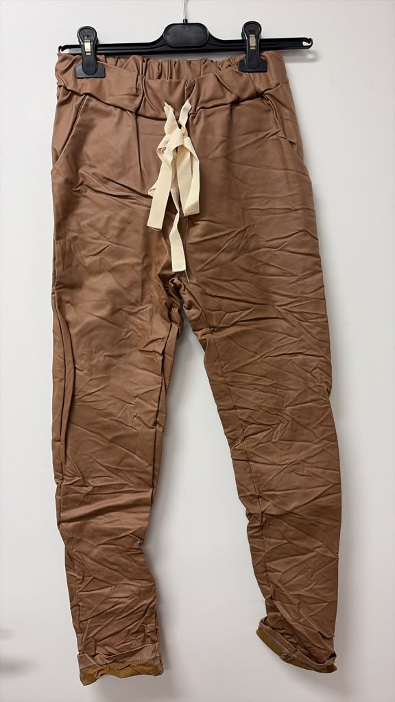 VICAM Solid Jogger Pants Camel