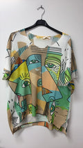 VICBF Tan Cubist Face Knit Sweater
