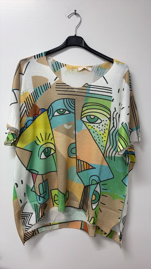VICBF Tan Cubist Face Knit Sweater