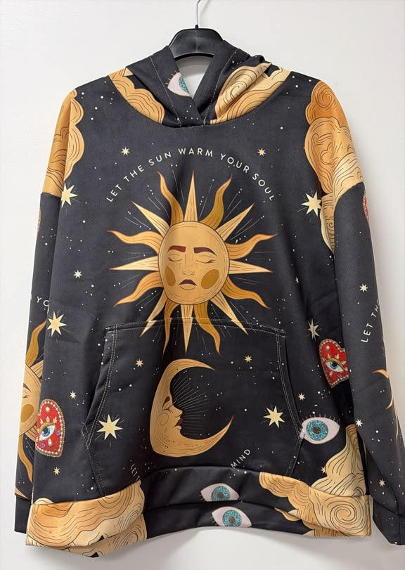 VICMH Celestial Sun Moon Hoodie Black