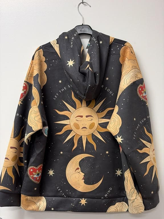 VICMH Celestial Sun Moon Hoodie Black