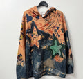 VIDSH Denim Star Graphic Hoodie Orange