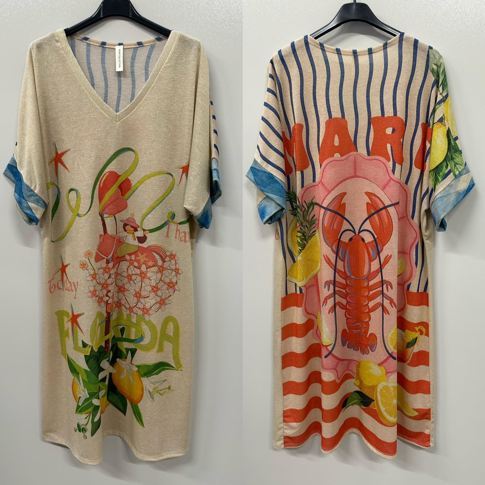 VIFLR Florida Lobster Lurex Dress