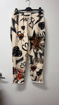 VIFSE Fashion Eye Doodle Jogger Pants Cream