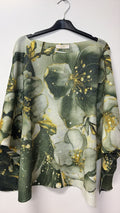 VIGFLSG Gilded Floral Print Knit Sweater Sage