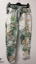 VIGFM Floral Marble Jogger Pants Green