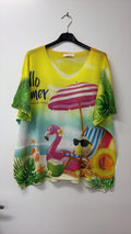 VIHSB Hello Summer Beach Print Sweater