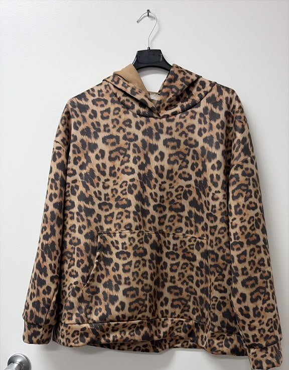VILPH Leopard Print Hoodie Brown