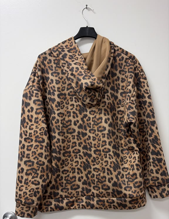 VILPH Leopard Print Hoodie Brown