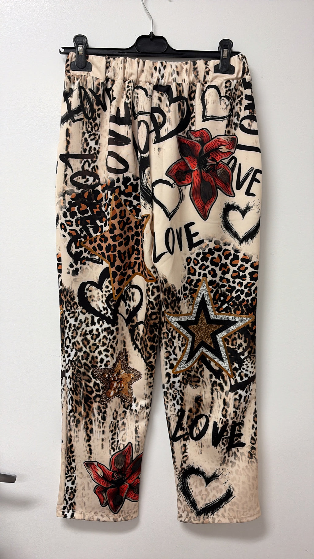 VILVL Love Leopard Jogger Pants Cream