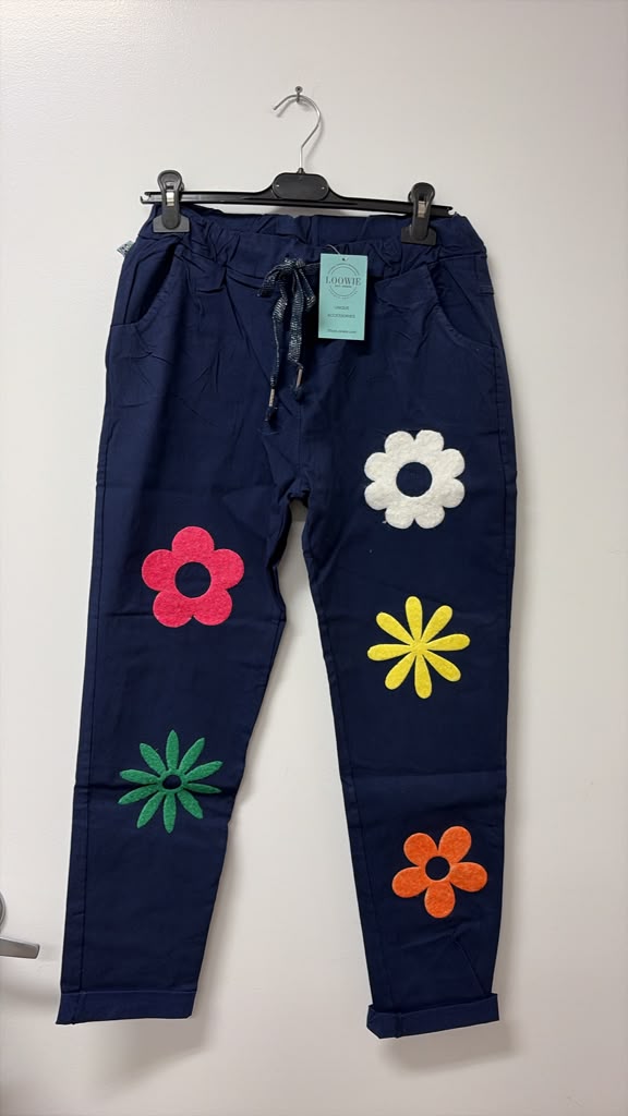 VINDS Daisy Patch Jogger Pants Navy
