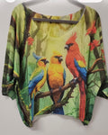 VIPCJ Green Parrot Jungle Knit Sweater