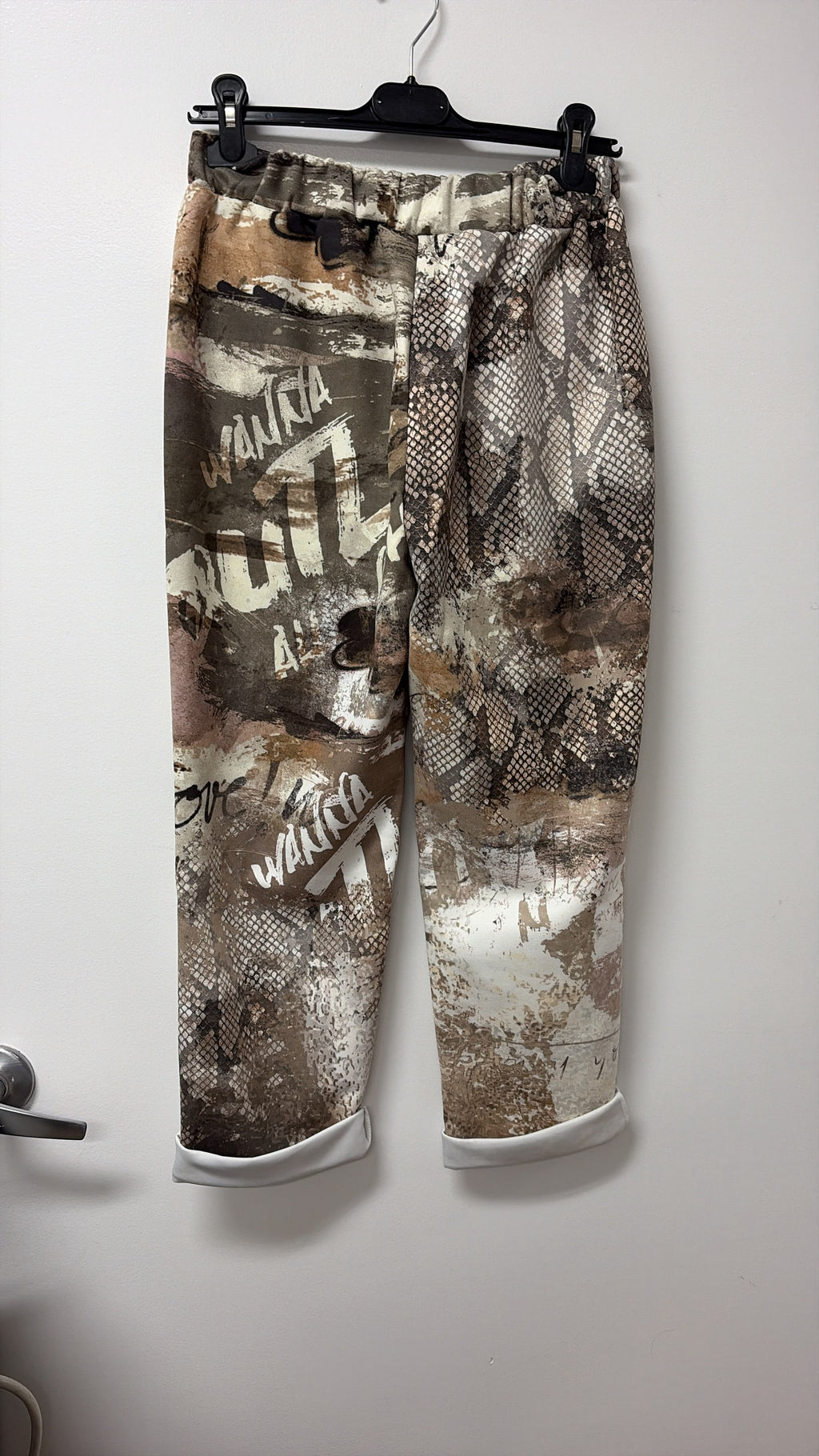 VIRKS Rock Star Graphic Jogger Pants Brown